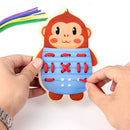 Cartoon Wooden Animal Threading Lacing Changing Clothes Puzzles Set Kids/Baby Educational Toy Birthday Gift