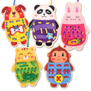 Cartoon Wooden Animal Threading Lacing Changing Clothes Puzzles Set Kids/Baby Educational Toy Birthday Gift