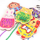 Cartoon Wooden Animal Threading Lacing Changing Clothes Puzzles Set Kids/Baby Educational Toy Birthday Gift