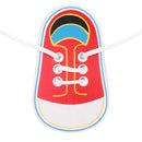 Wooden Montessori Toy, Red Shoe Lacing Game for Kids, Early Life Skill Learning Toy Gift