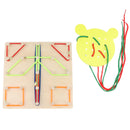 Kids Montessori Educational Toy, Wooden Lacing Board and Geoboard Toy for Preschool Playing and Learning
