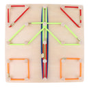 Kids Montessori Educational Toy, Wooden Lacing Board and Geoboard Toy for Preschool Playing and Learning