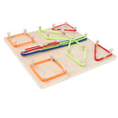 Kids Montessori Educational Toy, Wooden Lacing Board and Geoboard Toy for Preschool Playing and Learning