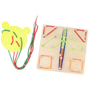 Kids Montessori Educational Toy, Wooden Lacing Board and Geoboard Toy for Preschool Playing and Learning