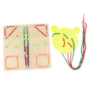 Kids Montessori Educational Toy, Wooden Lacing Board and Geoboard Toy for Preschool Playing and Learning