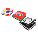 Set of 3 pieces Baby Soft Cloth Books, Early Visual Color Shapes Cognition Developmental for Toddler, Infants Right Brain Educational Toy