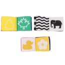 Set of 3 pieces Baby Soft Cloth Books, Early Visual Color Shapes Cognition Developmental for Toddler, Infants Right Brain Educational Toy