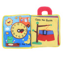 3D Cloth Books Baby Montessori Learn to Dress Early Basic Life Skills Toy - Teaching Clocks & Color Shapes & Zip, Snap, Button, Buckle, Lace & Tie Puzzle