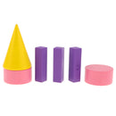 32-piece Wooden Geometric Solids Math Learning Toys School Teaching Tool