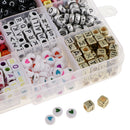 1100pcs Colorful Acrylic Letters Numbers Beads For Jewelry Making Kids Craft