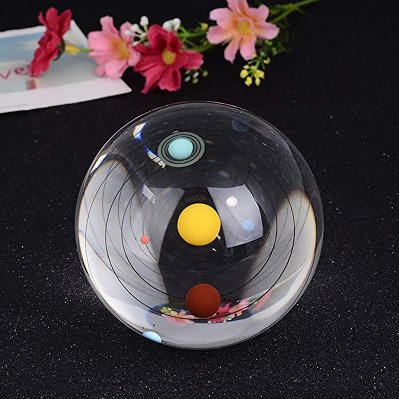 80mm Solar System Crystal Ball Photography Photo Props Home Office Decor