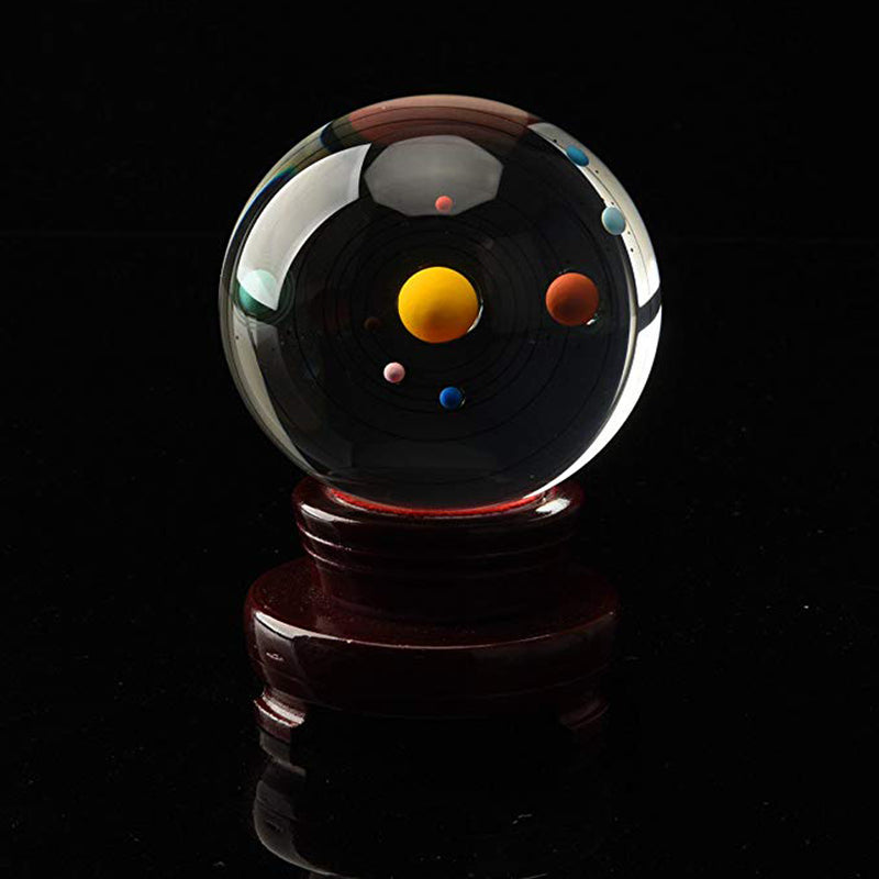 80mm Solar System Crystal Ball Photography Photo Props Home Office Decor
