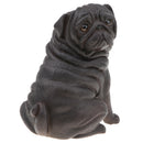 Pug Dog Model Figure Kids Educational Toy Gift Collection Ornament - Black Color