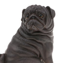 Pug Dog Model Figure Kids Educational Toy Gift Collection Ornament - Black Color