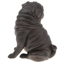 Pug Dog Model Figure Kids Educational Toy Gift Collection Ornament - Black Color