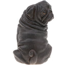 Pug Dog Model Figure Kids Educational Toy Gift Collection Ornament - Black Color