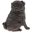 Pug Dog Model Figure Kids Educational Toy Gift Collection Ornament - Black Color