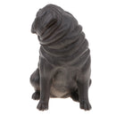 Pug Dog Model Figure Kids Educational Toy Gift Collection Ornament - Black Color