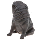 Pug Dog Model Figure Kids Educational Toy Gift Collection Ornament - Black Color