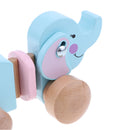 Cute Cartoon Elephant Wooden Walk ALong Pull Walking Toy For Baby Toddler