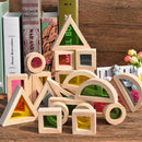 Wooden Rainbow Blocks Stacking Blocks Early Educational Toy for Kids Toddler