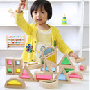 Wooden Rainbow Blocks Stacking Blocks Early Educational Toy for Kids Toddler