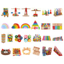 Montessori Wooden Stacking Game Building Blocks Children Educational Toy -Rainbow Color