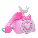 Plastic Electronic Vintage Telephone Landline Kids Pretend Play Early Educational Toy Birthday Gift - Pink