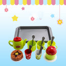 Tea Set Party Pretend Play Kitchen Playset Cups Plate Spoons Kitchen Accessories Gift for Kids Toddler 18pcs/set