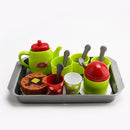 Tea Set Party Pretend Play Kitchen Playset Cups Plate Spoons Kitchen Accessories Gift for Kids Toddler 18pcs/set