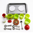 Tea Set Party Pretend Play Kitchen Playset Cups Plate Spoons Kitchen Accessories Gift for Kids Toddler 18pcs/set