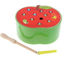 Wooden Magnetic Apple Caterpillar Catching Toy, Kids Baby Early Skill Developmental Toy