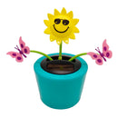 Solar Powered Flower Insect Shaking Doll Flip Flap Toy Home Decor Car Ornament Flowerpot Butterfly and Sunflower