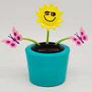 Solar Powered Flower Insect Shaking Doll Flip Flap Toy Home Decor Car Ornament Flowerpot Butterfly and Sunflower