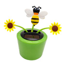 Solar Powered Flower Insect Shaking Doll Flip Flap Toy Home Decor Car Ornament Flowerpot Sunflower and Honeybee