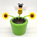 Solar Powered Flower Insect Shaking Doll Flip Flap Toy Home Decor Car Ornament Flowerpot Sunflower and Honeybee