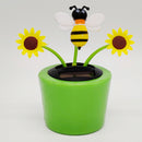 Solar Powered Flower Insect Shaking Doll Flip Flap Toy Home Decor Car Ornament Flowerpot Sunflower and Honeybee