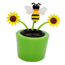 Solar Powered Flower Insect Shaking Doll Flip Flap Toy Home Decor Car Ornament Flowerpot Sunflower and Honeybee
