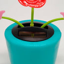 Solar Powered Flower Plant Shaking Doll Flip Flap Toy Home Decor Car Ornament Flowerpot - Rose and Butterfly