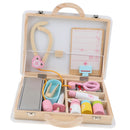 15 Pieces Wooden Doctor Nurse Box Carry Case Children Role Playing Set Kids Educational Toy Play Activity
