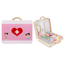 15 Pieces Wooden Doctor Nurse Box Carry Case Children Role Playing Set Kids Educational Toy Play Activity
