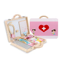15 Pieces Wooden Doctor Nurse Box Carry Case Children Role Playing Set Kids Educational Toy Play Activity