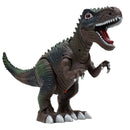 Kids Electric Dinosaur Toy Walking Tyrannosaurus With Light & Sound - Brown Green