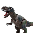 Kids Electric Dinosaur Toy Walking Tyrannosaurus With Light & Sound - Brown Green