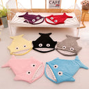 2-4 Years Newborn Infant Baby Cute Shark Sleeping Bag Toddler Wrap Swaddle Dress Up Photography Prop -120CM Black