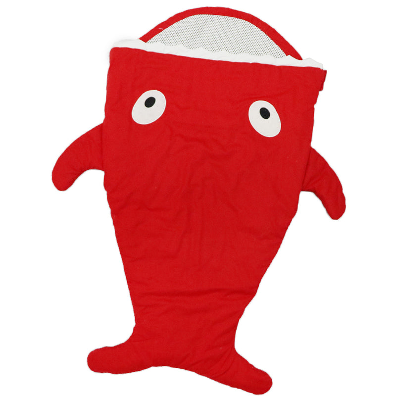 1-2 Years Newborn Infant Baby Cute Shark Sleeping Bag Toddler Wrap Swaddle Dress Up Photography Prop -100CM Red