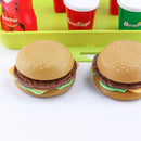 8pcs Kids Preschool Pretend Play Simulation Fast Food Drinks Cuisine Kits Kitchen Food Play Cutting Toy for Boys & Girls