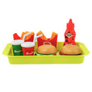 8pcs Kids Preschool Pretend Play Simulation Fast Food Drinks Cuisine Kits Kitchen Food Play Cutting Toy for Boys & Girls