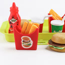 8pcs Kids Preschool Pretend Play Simulation Fast Food Drinks Cuisine Kits Kitchen Food Play Cutting Toy for Boys & Girls