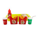 8pcs Kids Preschool Pretend Play Simulation Fast Food Drinks Cuisine Kits Kitchen Food Play Cutting Toy for Boys & Girls